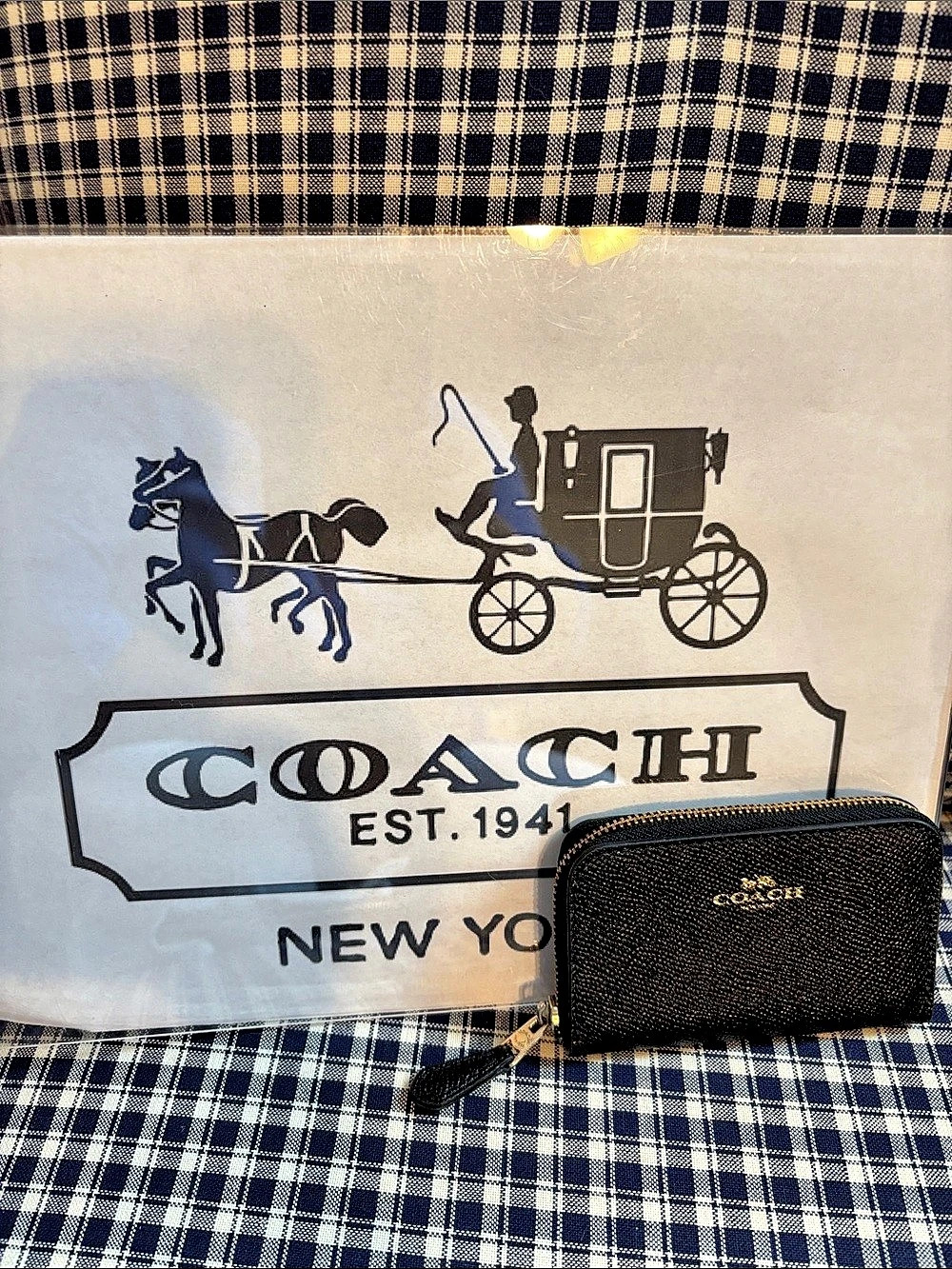 Coach Small Zip Around Card Case Black